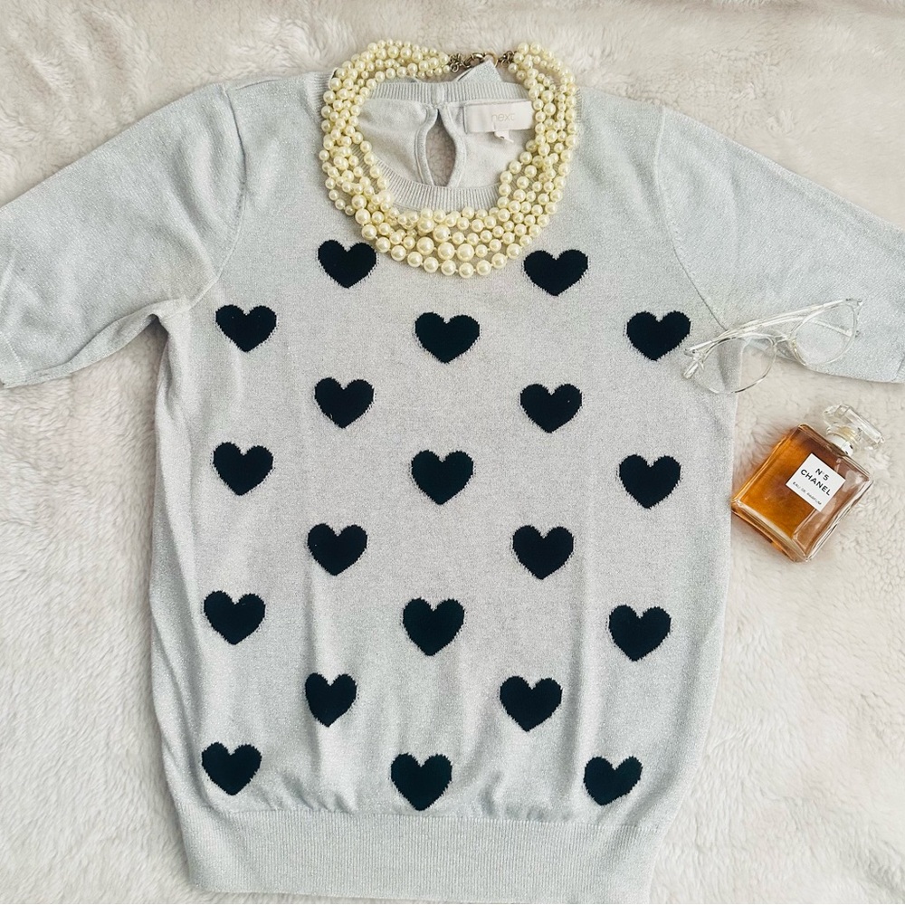 Gray Black Hearts Top - Picture 9 of 14